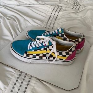 colorful checkered vans